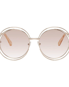 Chloe Silver Circular Spiraling Sunglasses